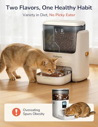 Automatic Cat Feeder 5L Dual Chamber, Timed 10 Meals WiFi