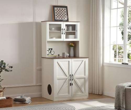 Forest Gravity Extra Large Tall Litter Box Cabinet for Automatic Litter Box