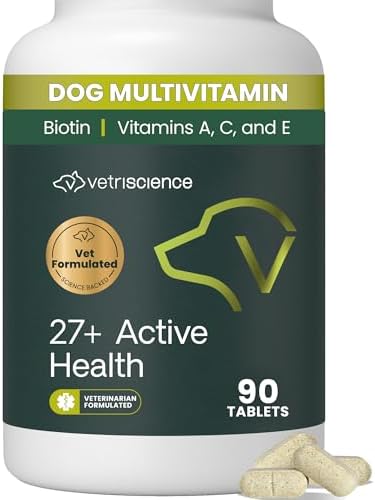 VetriScience 27+ Active Health Chewable Tablets for Dogs, Duck, 90 Count
