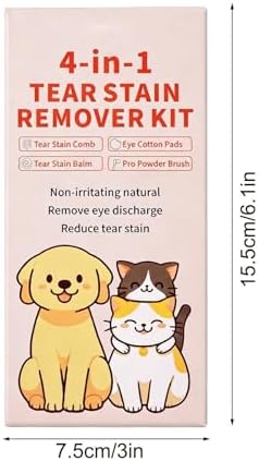 Tear Stains Remover for Dogs 30ml Cleaning Gentle Balm with Powder Brush