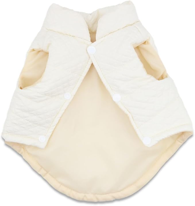 Soft Warm Small Dog Coats Lightweight Pet Dog Winter Jackets for Small Medium Dogs Puppy Cold Weather Coat Pet Clothes, Beige, Small