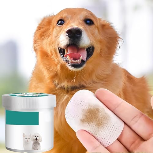 Dog Eye Wipes, Angel Eyes Tear Stain Remover for Dogs, Cat Dog Eye Wipes for Discharge and Crust, Pet Cleaning Dog Grooming Deodorizing Wipes Wash Cleaner for Eyes, Wrinkle, Face (Green-130pcs)
