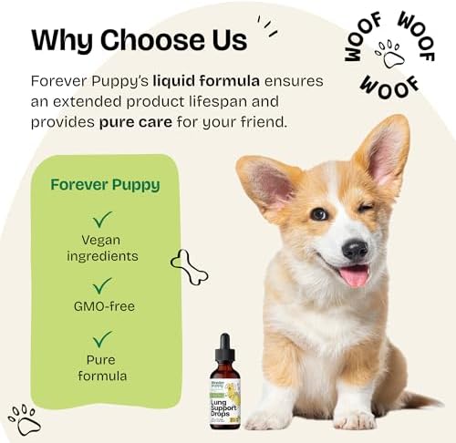 Forever Puppy Lung Support Drops for Dogs - Mullein & OSHA Blend - 2 fl oz