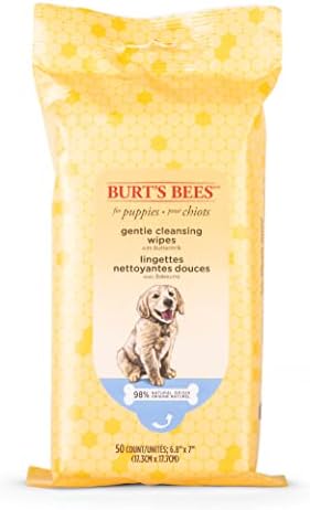 Burts Bees for Pets Gentle Cleansing Puppy Wipes, Buttermilk, 50 Count