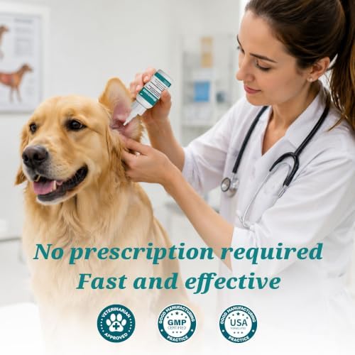 Dog Ear Infection Relief for Dogs, Helps Soothe Itching, Redness & Irritation, Supports Dogs with Otitis Externa & Yeast-Related Ear Discomfort, Promotes Healthy Ear Condition, 1.01 fl oz (30 mL)
