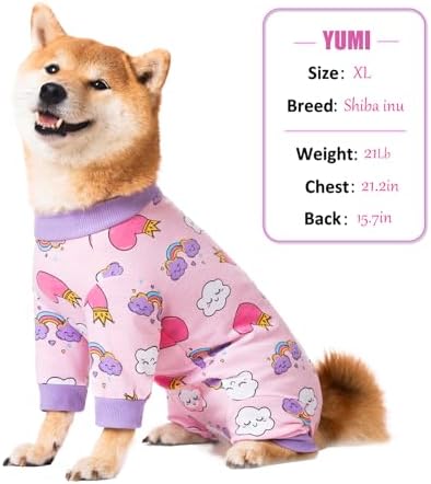 Dog Recovery Suit for Small Medium Large Dogs, Pet Onesie After Surgery Comfort Dog Bodysuit Anti Licking (Pink Heart,S)
