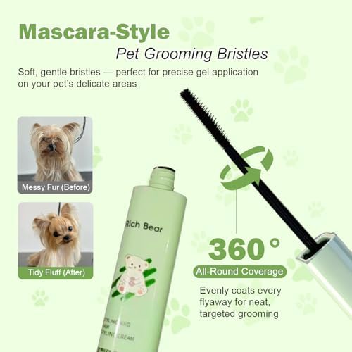 Dog Facial Hair Styling Gel – Gentle Grooming for Eyes & Nose Flyaways, No Alcohol Formula for Small Long-Haired Dogs & Cats, for Daily Use & Styling, 1.06 oz