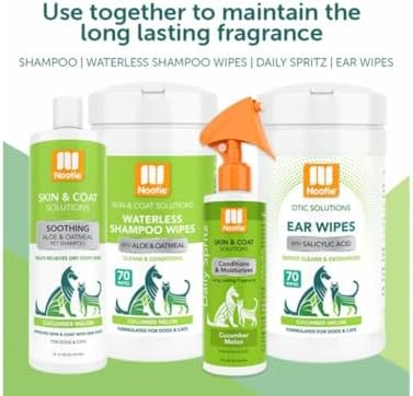 Nootie Waterless Shampoo Wipes, Cucumber Melon, Long-Lasting Fragrance