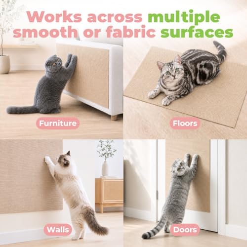Catify Peel & Stick Cat Scratching Mat - Beige, L:78"