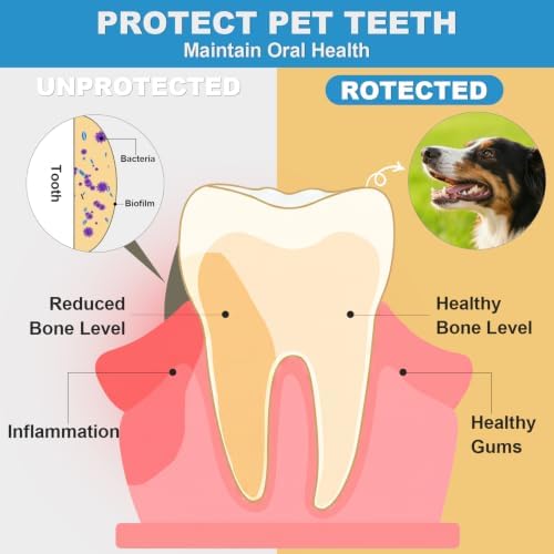 Pet Oral Care Teeth-Cleaning Powder, Contains 2 Billion Probiotics and Digestive Enzymes—Nutritious Tooth Powder for Dogs and Cats to Eliminate Bad Breath, Strengthen Teeth & Digestive Health