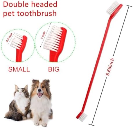 Dog Toothbrush Set of 8 – Dual Headed Dental Hygiene Brushes for Small to Large Dogs, Easy Teeth Cleaning & Dental Care,Dog Tooth Brushes for Small to Large Dogs, Cats, and Most Pets