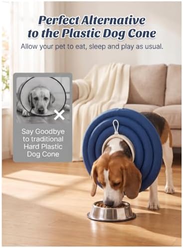 Soft Dog Cones, Recovery Dog Donut Collar After Surgery- Cone of Shame Alternative, Pet Elizabethan E-Collar Anti-Bite Lick Wound Healing Adjustable for Small Large Medium Dogs, 2XL