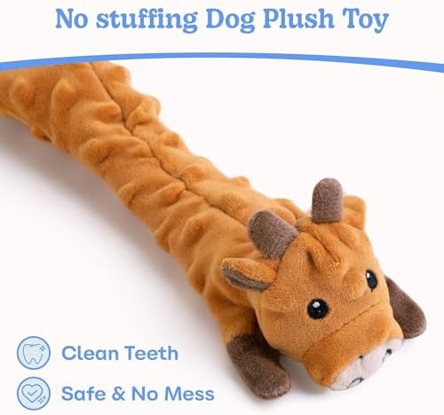 SHARLOVY Dog Squeaky Toys Pack, Bubble Plush Puppy Teething Pet Toys, Crinkle No Stuffing Animals Dog Toy, Doggies Chew for Large Small Medium Breeds