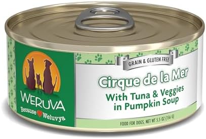 Weruva Classic Dog Food, Cirque de la Mer with Tuna & Veggies in Gravy, 5.5oz Can (Pack of 24)