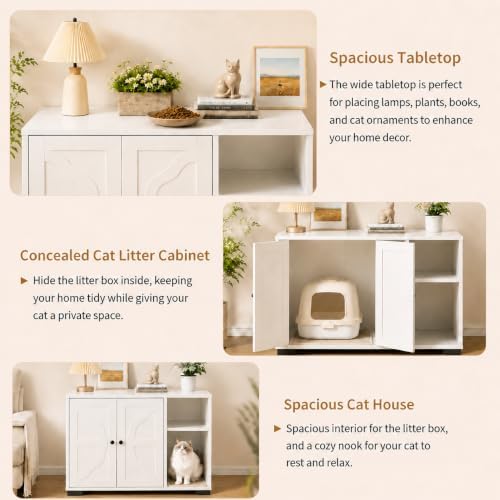 Garvee Cat Litter Box Enclosure, Large Cat House