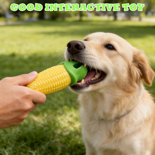 DAMAH Dog Chew Corn Toy,for Aggressive Chewers Small Medium Large Breed,Interactive Squeaky Dog Tooth Cleaning Tool Water Float Toy,Suitable for Small,Medium and Large Dogs