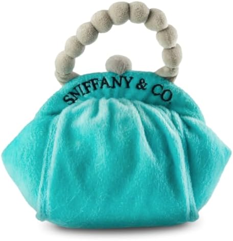 Diggin Designs Sniffany & Co Squeaky Plush Dog Toy Purse | Luxury-Inspired Parody Designer Handbag with Built-in Squeaker, Soft Plush Fashion Dog Toy – Haute Couture Purses & Handbags