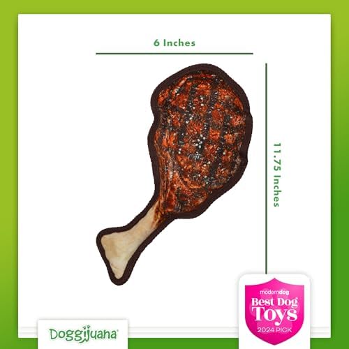 Doggijuana Tomahawk Steak & Grilled Kebab Dog Toy Bundle | 2 Pack, Squeaky