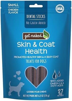 Get Naked Grain Free 1 Pouch 6.2 Oz Skin & Coat Dental Chew Sticks, Small