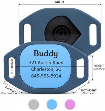Personalized Pet ID Tag Silicone Holder Compatible with AirTag, Custom Dog Collar Accessory with Name and Phone Number, Anti-Lost Smart Tracker Case for Dogs and Cats (Small (Pack of 1))