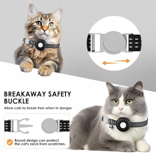 GPS Tracker for Cats-No Monthly Fee, Cat Tracker Compatible with Apple Find My App (Only iOS), Waterproof Real-Time Cat Collar Tracker for Pets,Kids,Luggage & Assets | 367-Day Battery Life|(Black)