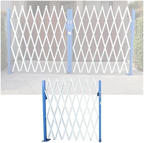 Industrial Folding Security GateRetractable Barricade Scissor Door for Schools & Warehouses HeavyDuty Accordion Gate with Casters (47.2x98.4in) Portable Traffic Barrier