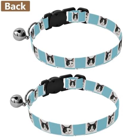 Black White Cat Checkerboard Small Dog Collar 2 Pack Soft Cat Collar Adjustable 10.6 to 17.1 Inches