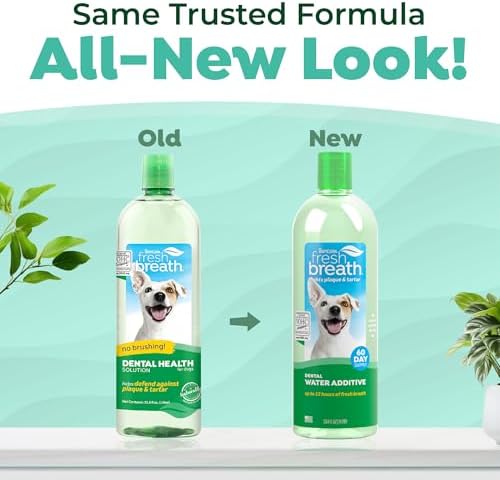 TropiClean Fresh Breath Dental Water Additive for Dogs, 33.8oz, 2 Pack