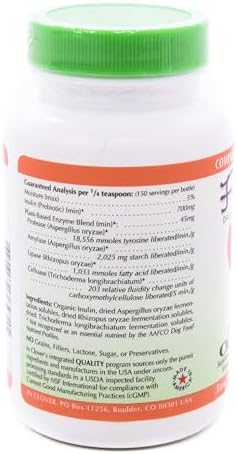 In Clover Fresh Digest Daily Digestive Aid and Immune Support Supplement for Dogs, All Natural Prebiotic and Enzyme Powder for Less Gas and Healthy Stools, Works Fast 100 gram (3.5 oz.)