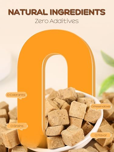 7 OZ Freeze Dried Chicken Liver Treats for Dogs Cats, High Protein Raw Dog Food Topper, Single Fresh Ingredient Treats, Rawhide Free