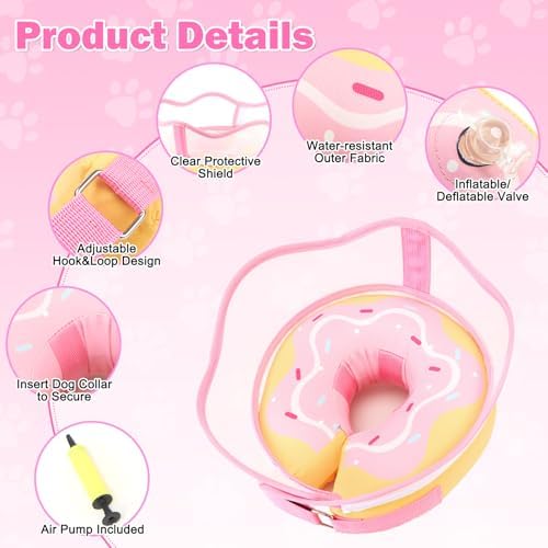 EMUST Inflatable Dog Cone Collar for Dogs to Stop Licking After Surgery