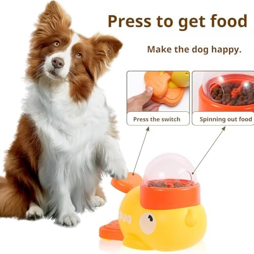 Duck Cat Treat Dispenser, Little Yellow Duck Cat Feeder Toy, Interactive Dog Treat Dispenser Toy, Pet Puzzle Slow Feeder for Healthier Eating, Mental Stimulation & IQ Training (Yellow)