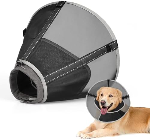 Breathable Mesh Dog Cone Collar for Surgery, Soft Elizabethan Recovery Alternative to Stop Licking,Pet Neck Collar for Large Medium Small Breeds