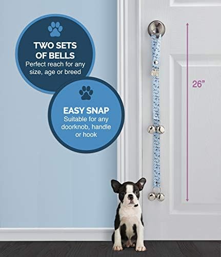 PoochieBells The Original Dog Potty Doorbell, Dog Bells for Potty Training & Puppy Housebreaking, Potty Train Your Dog in Days, Made in America, London (Pack of 2)