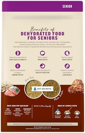 The Honest Kitchen Wholemade Whole Grain Senior Dog Food, Beef, Oat & Salmon Recipe, Human Grade Dehydrated Dog Food, Overall Health Support for Senior Dogs, Just Add Water, 2 lb Bag Makes 8 lbs