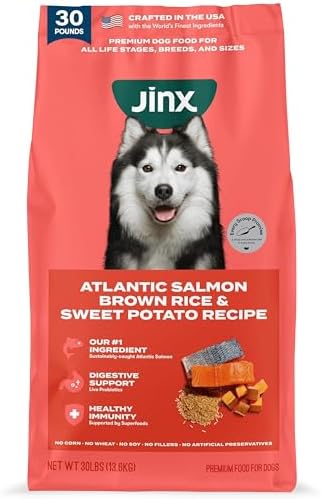 Jinx Dry Dog Food - Real Salmon, Brown Rice & Sweet Potato, 30lb