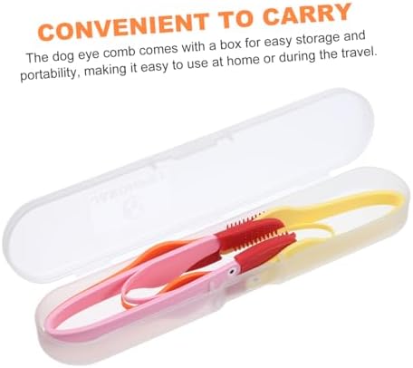 Sosoport 3pcs Pet Tear Marks Brush Gentle Dog Eye Cleaner and Tear Comb for Grooming Suitable for Dogs and Cats Includes Storage Box for Easy Organization