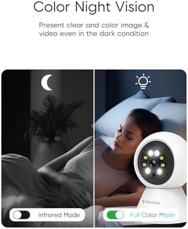 VSTARCAM Inside Cameras for House, 1080P with 5X Zomm, 360° Pan-Tilt, Color Night Vision, Motion Detection, Real-time Alerts, 2-Way Audio, Compatible with Alexa, Cloud & SD Card Storage(up to 256GB)