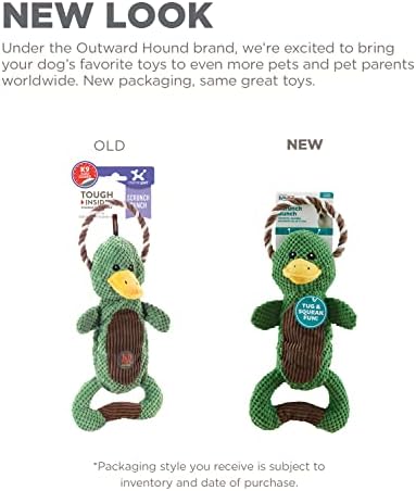 Outward Hound Scrunch Bunch Duck Interactive Plush Squeaky Dog Tug Toy