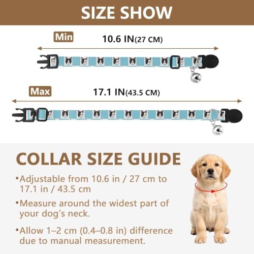 Black White Cat Checkerboard Small Dog Collar 2 Pack Soft Cat Collar Adjustable 10.6 to 17.1 Inches