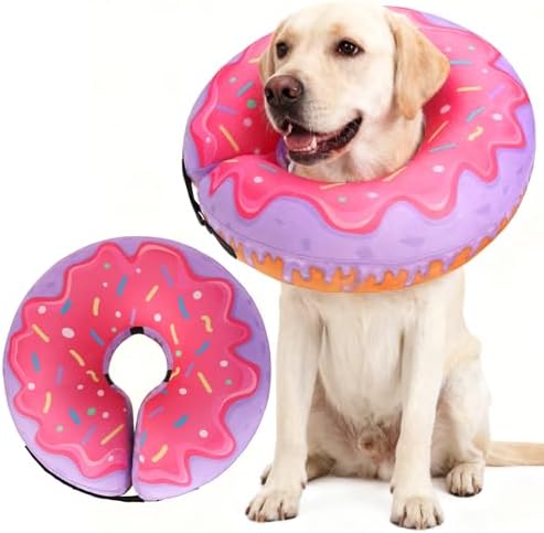 EXPAWLORER X-Large Widen Soft Dog Cone Collar - Inflatable Dog Neck Donut Collar Alternative After Surgery to Stop Licking,Adjustable Protective Recovery E Collar(Purple)