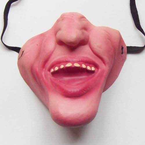MATIHAY Funny Dog Mask for Medium Dogs, Latex Pet Face Costume for Puppy Dress Up Holiday Party Photo Props (Wide Grin)