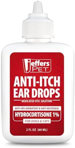 Jeffers Ear Flush and Anti-Itch Ear Drops Bundle for Dogs & Cats, Otic Ear Cleaner with Ketoconazole and Hydrocortisone for Pet Hygiene, Grooming, Ear Wax and Odor Care