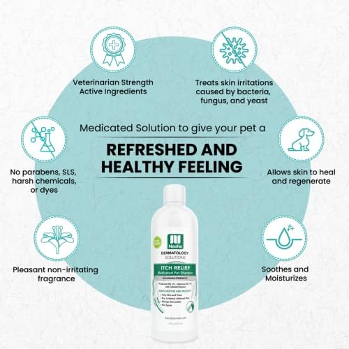 Nootie Itch Relief Shampoo for Dogs and Cats, Relieves Itchy Skin Medicated Pet Shampoo, Sold in Over 10,000 Vet Clinics and Pet Stores Worldwide, 8 oz