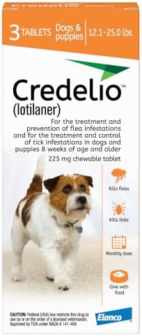 Credelio (lotilaner) Tick & Flea Treatment for Dogs 12.1-25 lbs., 3ct