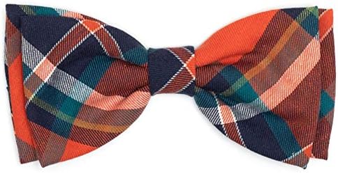 THE WORTHY DOG Fall Patterns Pet Bow Ties for Dogs & Cats, Orange Plaid