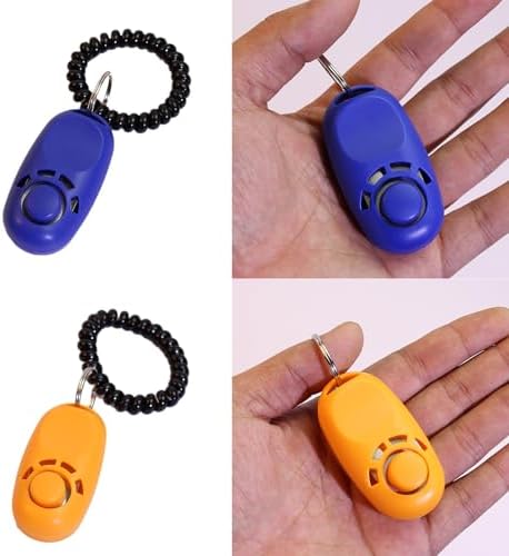 Dogs Training Clickers Plastic Pet Dogs Trainer Tool Stretch Help Wrist Rope Sound Keychains Dogs Training Clickers, Blue