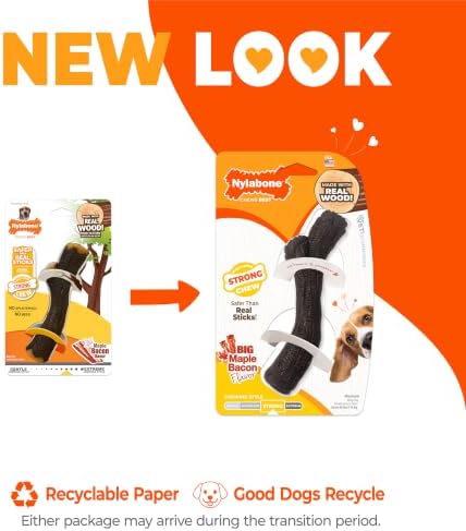 Nylabone Strong Chew Stick Made with Real Wood Dog Chew Toy, Medium
