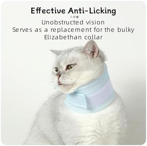 Cat Neck Brace Cover - Breathable Elizabethan Collar for Post-Surgery Recovery Anti-Lick Wound Adjustable Protective Cervical Cone for Small Medium Large Dogs Cats (Neck Girth 11.0-13.8" Depth4.7