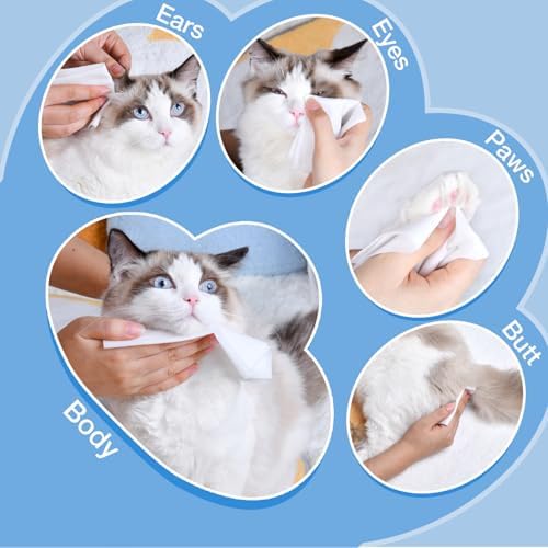 Dog Wipes Bulk 4 Pack 320 Count Unscented with Enzymes to Eliminate Odors Paw Wipes for Muddy Feet Tear Stain Wipes for Eye Gunk Gentle Hypoallergenic for Sensitive Skin